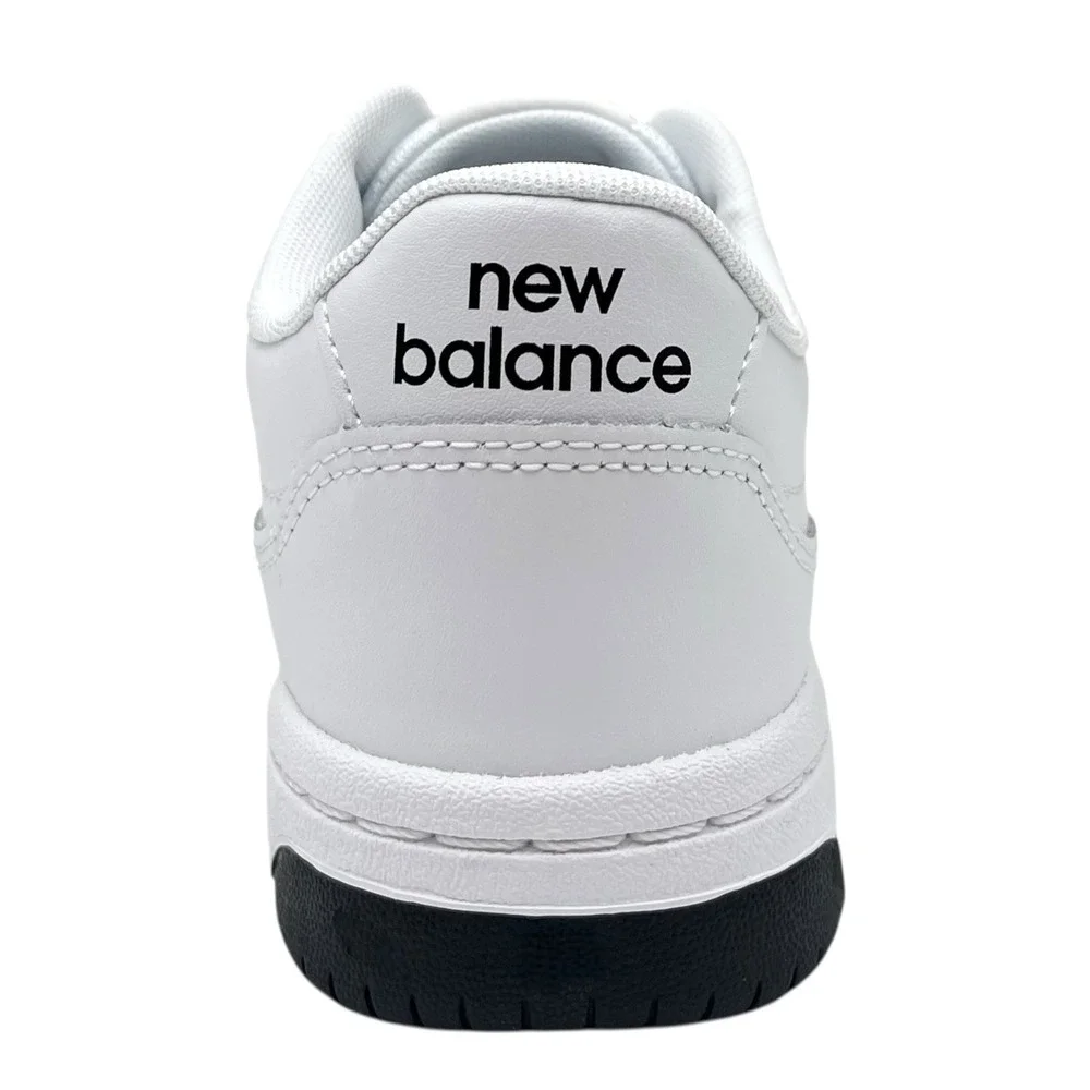 New Balance Mens BB80 Casual Leather Sneakers Size 9 White Black Low Top Fashion